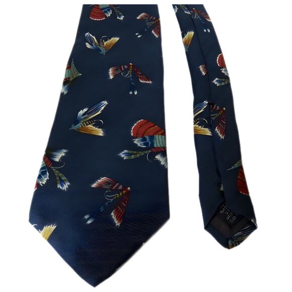 Lands' End Fishing Lures Handsewn Silk Men's Tie - Picture 4 of 7